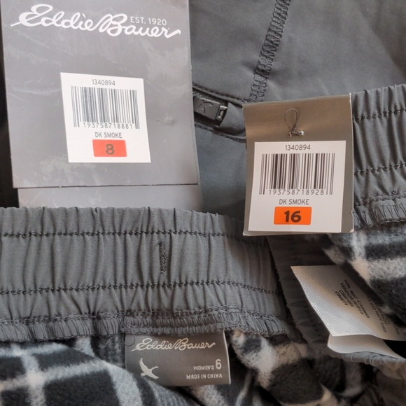 Eddie Bauer NWT Polar Fleece Lined Pant 16 grey - Picture 4 of 15